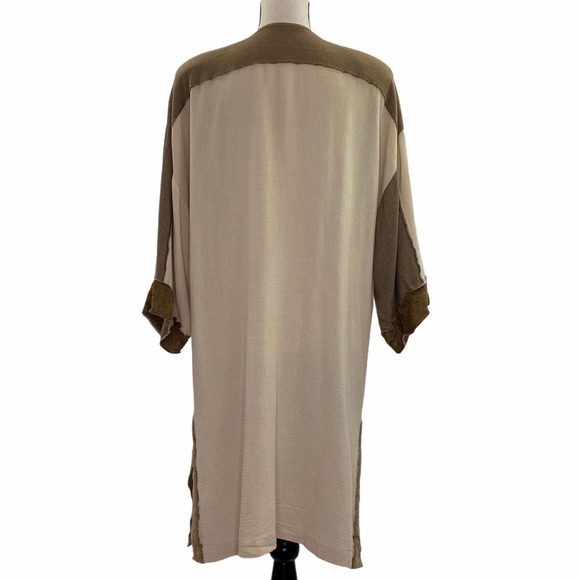 EMBROIDERED Open Front Long Trench Jacket Coat 12 - Picture 2 of 9